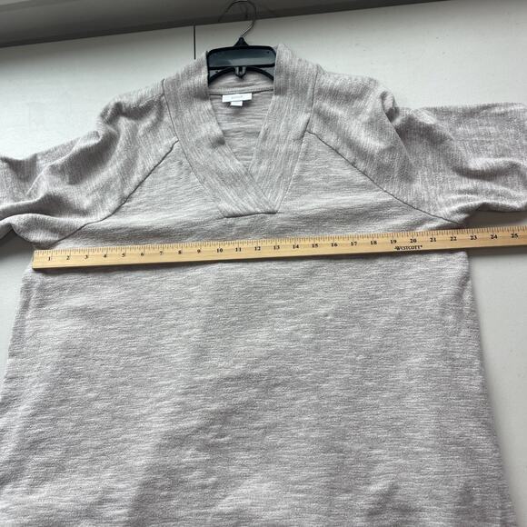 Pure J Jill Sz 1X Tunic Sweater Raglan Sleeve V-Neck Relaxed Cotton Slub Tan - Picture 5 of 9